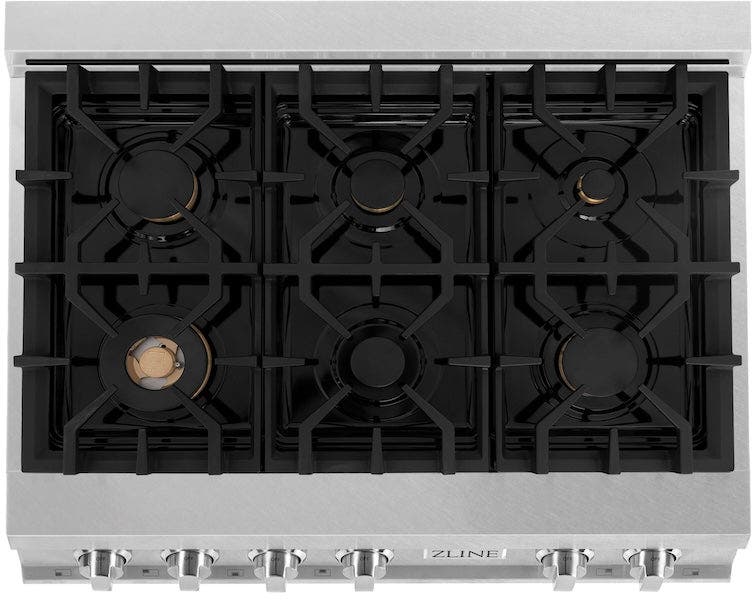 Zline RTSBR36 36 Inch Durasnow Stainless Steel, Brass Burners