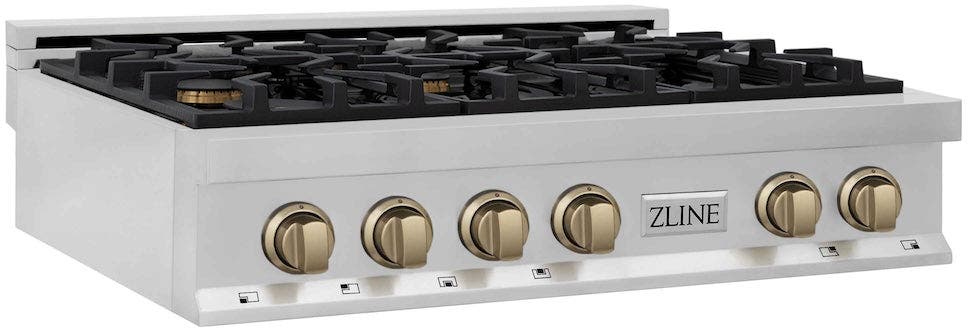 Zline RTZ36CB Stainless Steel And Champagne Bronze Accents
