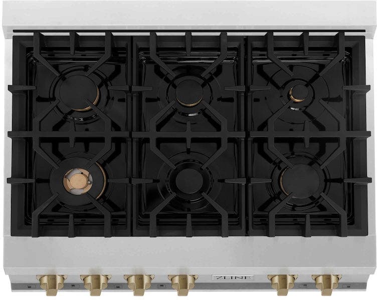 Zline RTZ36CB Stainless Steel And Champagne Bronze Accents