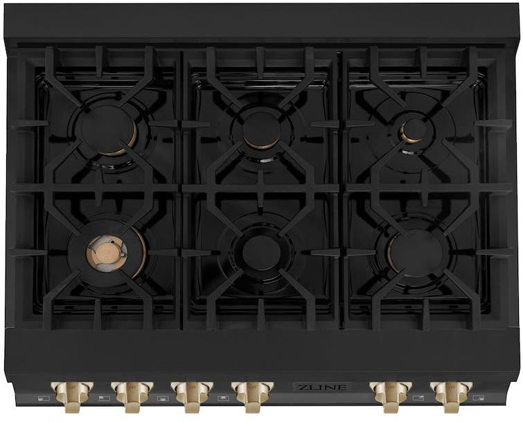 Zline RTBZ36G Black Stainless Steel And Gold Accents