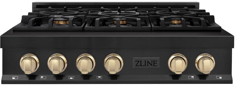 Zline RTBZ36G Black Stainless Steel And Gold Accents