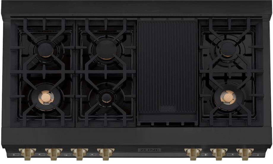Zline RTBZ48CB Black Stainless Steel And Champagne Bronze Accents