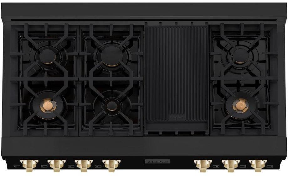 Zline RTBZ48G Black Stainless Steel And Gold Accents