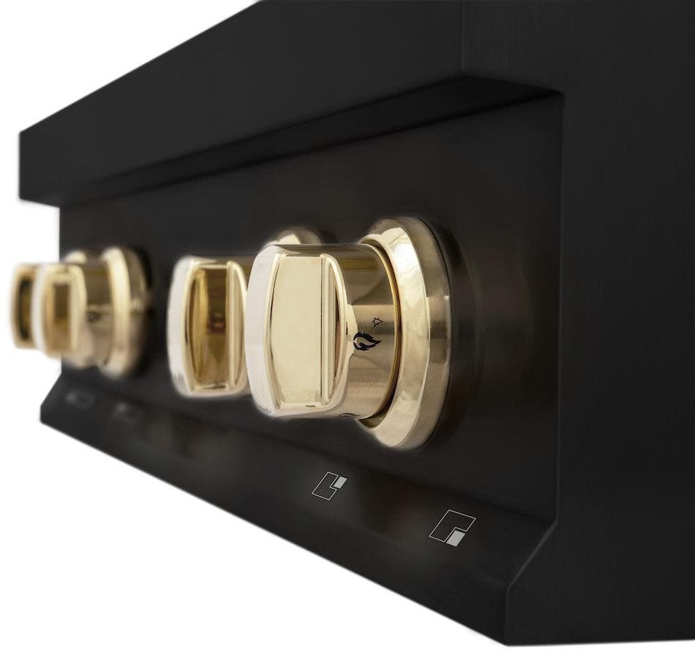 Zline RTBZ30G Black Stainless Steel And Gold Accents