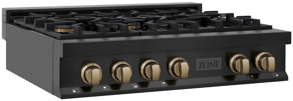 Zline RTBZ36CB Black Stainless Steel And Champagne Bronze Accents
