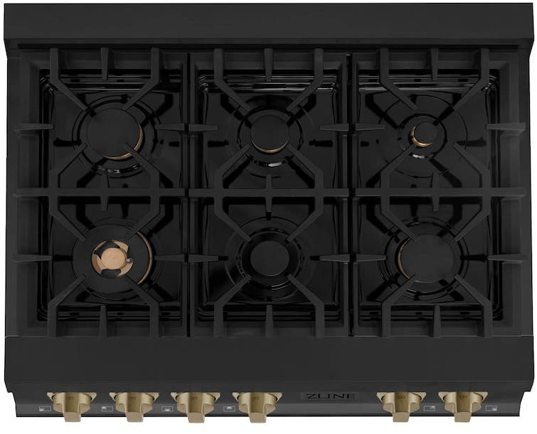 Zline RTBZ36CB Black Stainless Steel And Champagne Bronze Accents