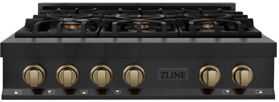 Zline RTBZ36CB Black Stainless Steel And Champagne Bronze Accents
