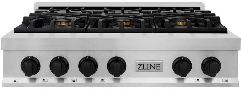 Zline RTZ36MB Stainless Steel and Matte Black Accents