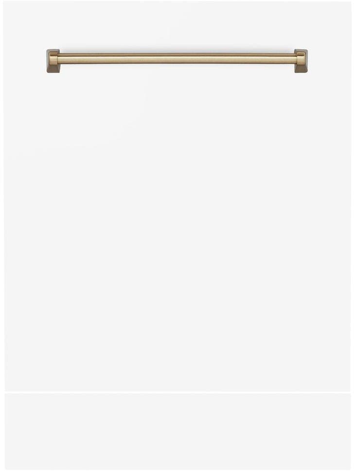 Zline DPVZWM24CB White Matte With Champagne Bronze Handle