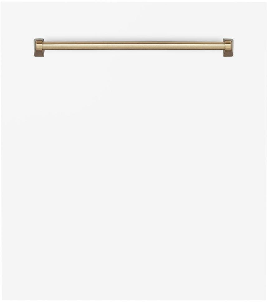 Zline DPVZWM24CB White Matte With Champagne Bronze Handle