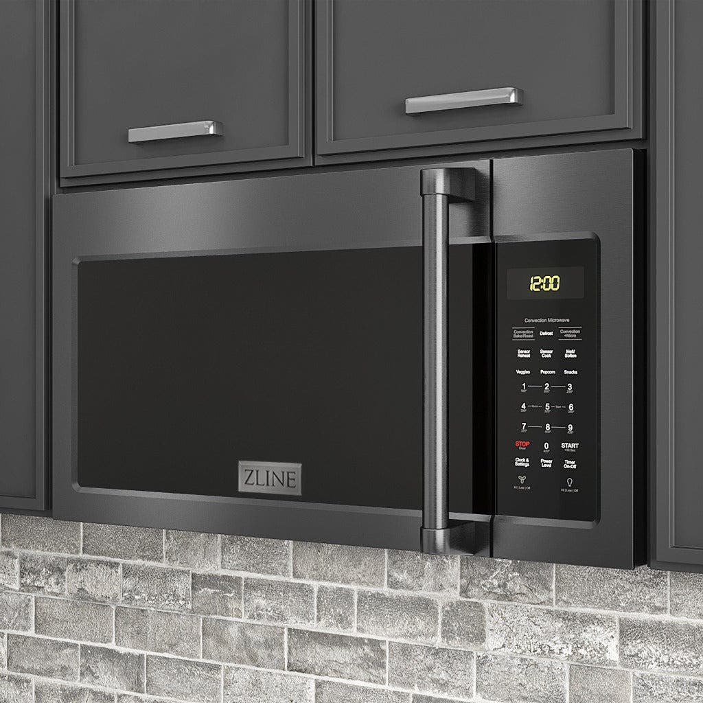 Zline MWOOTRH30BS Black Stainless Steel, Modern Handle