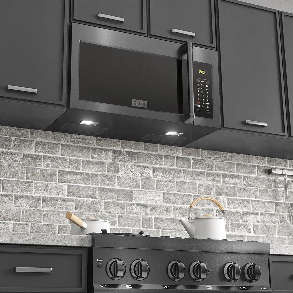 Zline MWOOTRH30BS Black Stainless Steel, Modern Handle