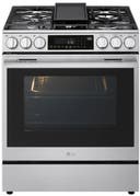 30 Inch Slide-In Smart Gas Range with 5 Sealed Burners, 6.3 cu. ft. ProBake Convection® Oven, UltraHeat™ 22K BTU Burner, Storage Drawer, Air Fry, InstaView®, and EasyClean®