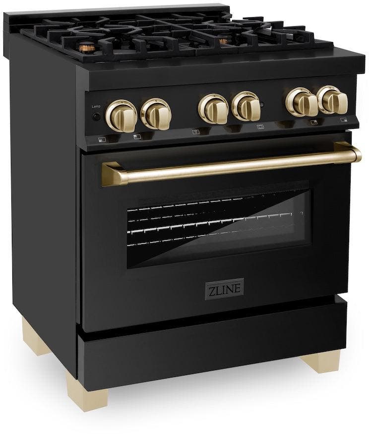 Zline RABZ30G Black Stainless Steel With Gold Accents