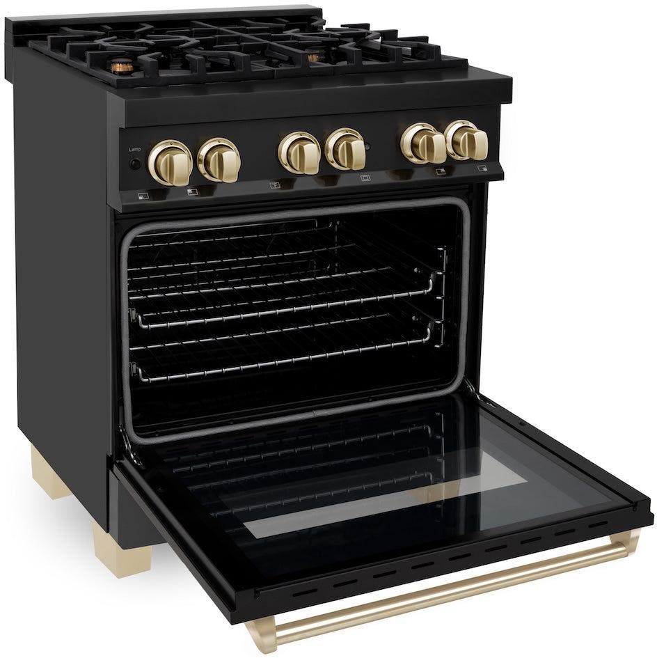 Zline RABZ30G Black Stainless Steel With Gold Accents