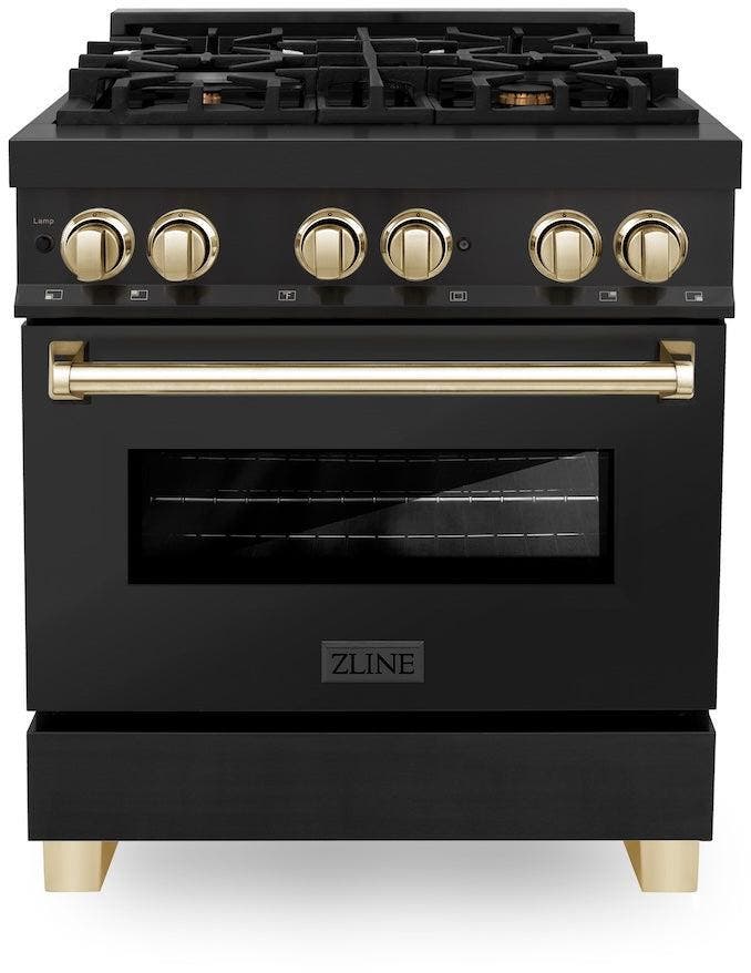 Zline RABZ30G Black Stainless Steel With Gold Accents