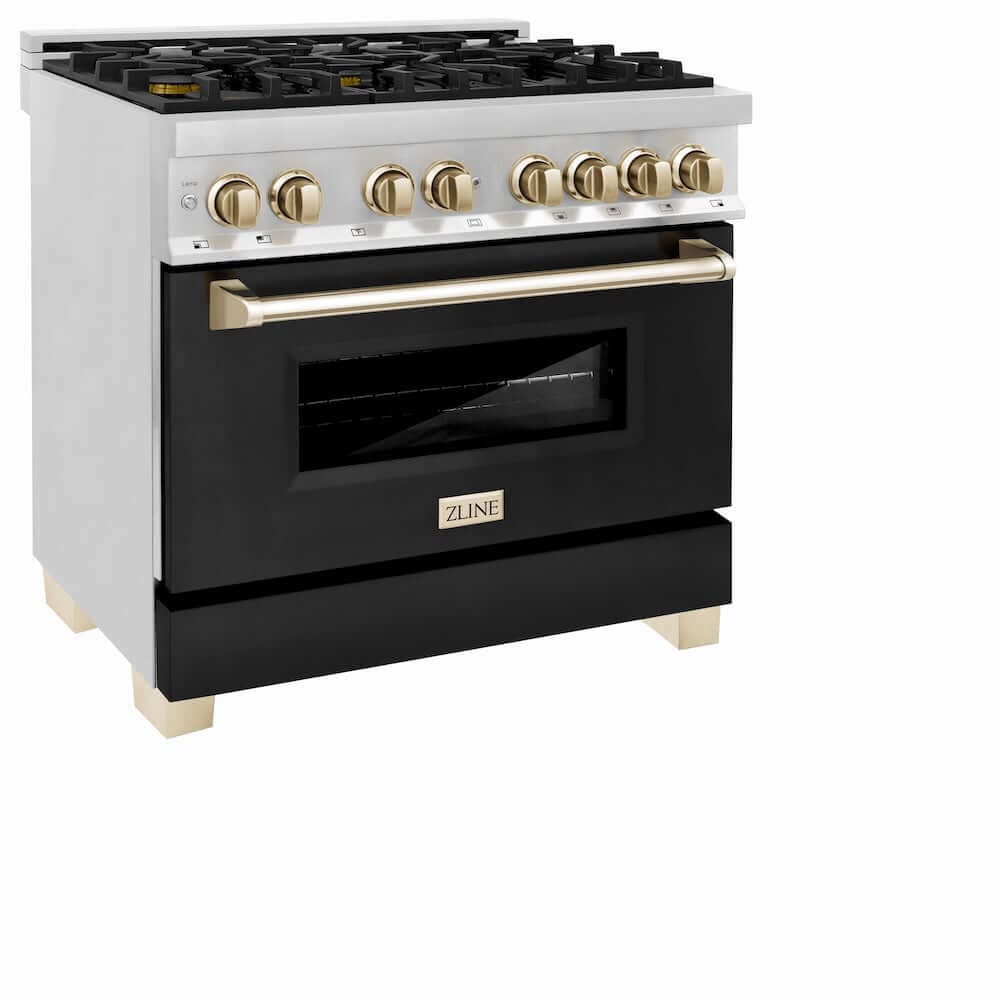 Zline RAZBLM36G Stainless Steel With Black Matte Door And Polished...