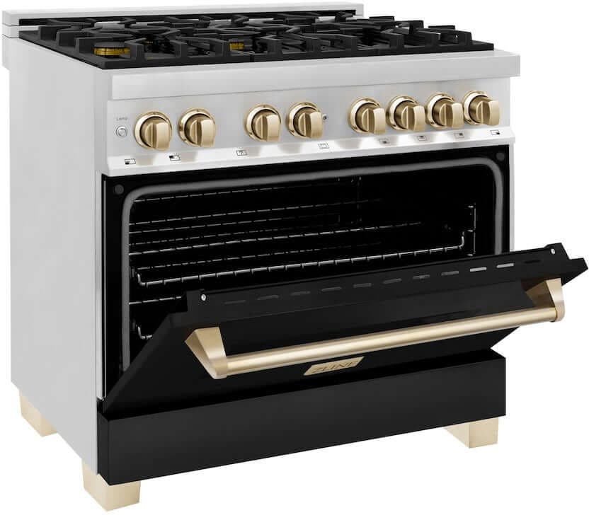 Zline RAZBLM36G Stainless Steel With Black Matte Door And Polished...