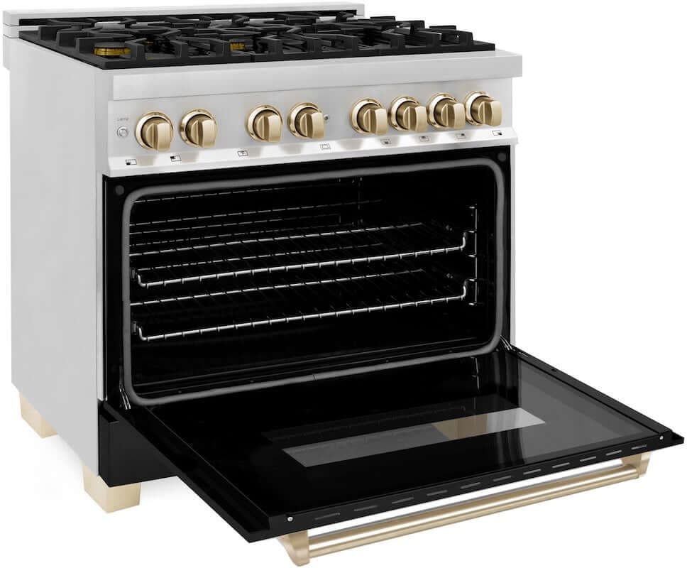Zline RAZBLM36G Stainless Steel With Black Matte Door And Polished...