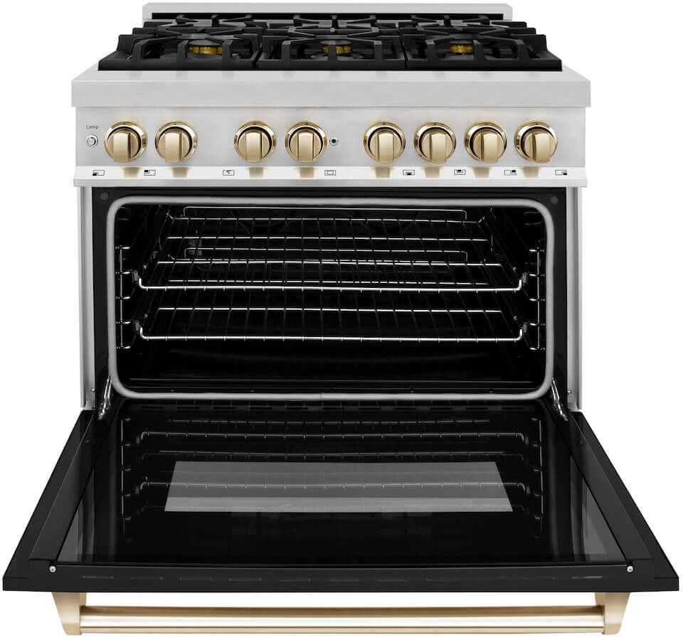 Zline RAZBLM36G Stainless Steel With Black Matte Door And Polished...