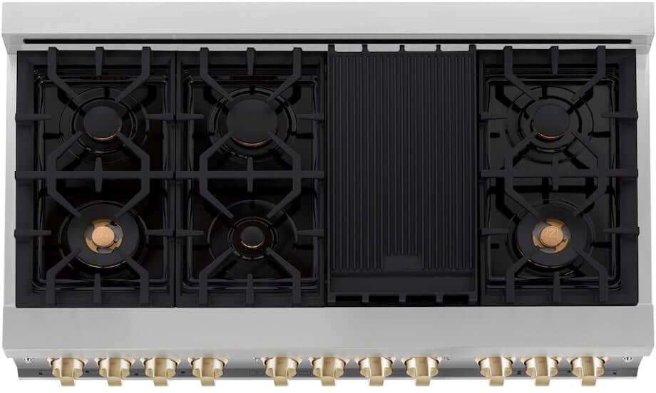 Zline RAZBLM48CB Stainless Steel With Black Matte Door And Champagn...