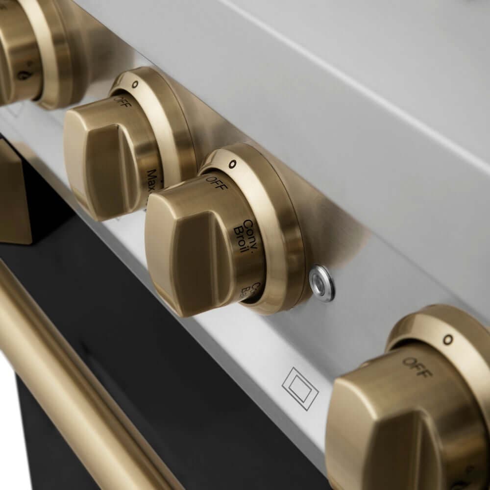 Zline RAZBLM48CB Stainless Steel With Black Matte Door And Champagn...