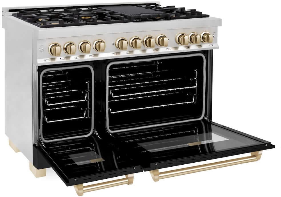 Zline RAZBLM48G Stainless Steel With Black Matte Door And Polished...