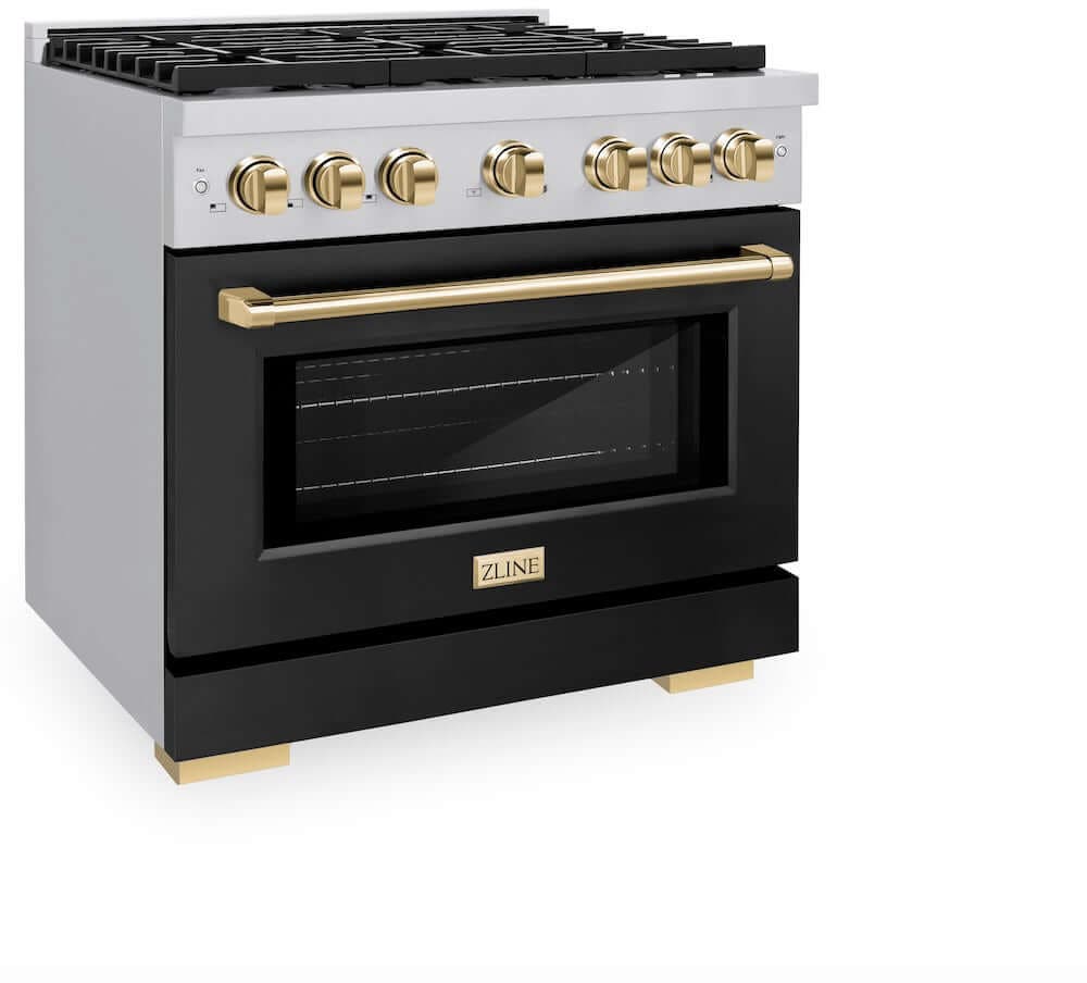 Zline SGRZBLM36G Stainless Steel With Black Matte Door And Polished...