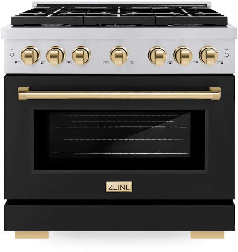 Zline SGRZBLM36G Stainless Steel With Black Matte Door And Polished...