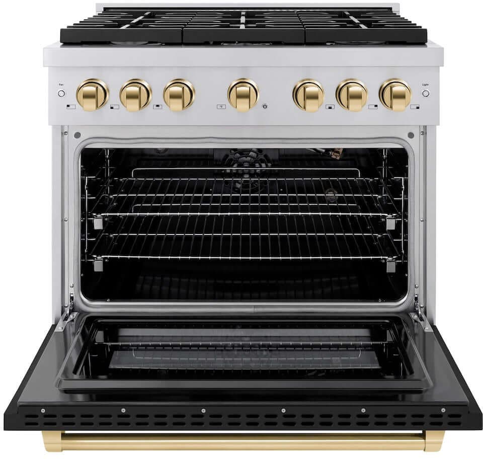 Zline SGRZBLM36G Stainless Steel With Black Matte Door And Polished...