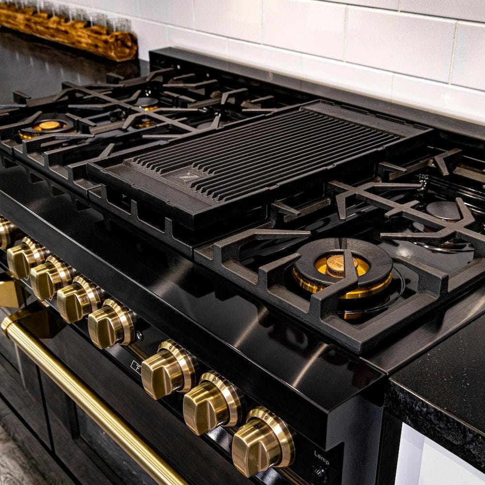 Zline RTBRGR36 Stainless Steel With Griddle, Brass Burners