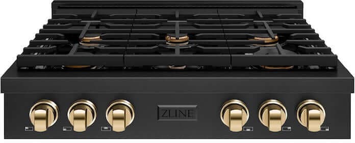 Zline SRTBZ36G Black Stainless Steel With Polished Gold Accents
