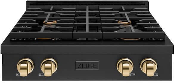 Zline SRTBZ30G Black Stainless Steel With Polished Gold Accents