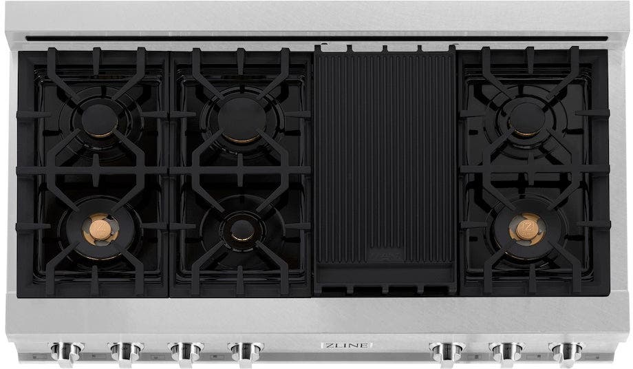Zline RTSBR48 48 Inch Durasnow Stainless Steel, Brass Burners