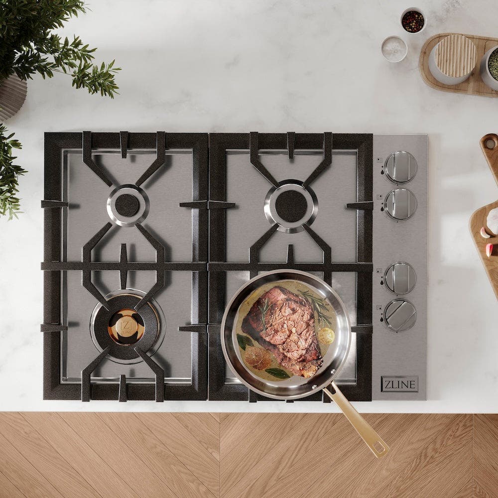 Zline RCBR30 Stainless Steel, Brass Burners