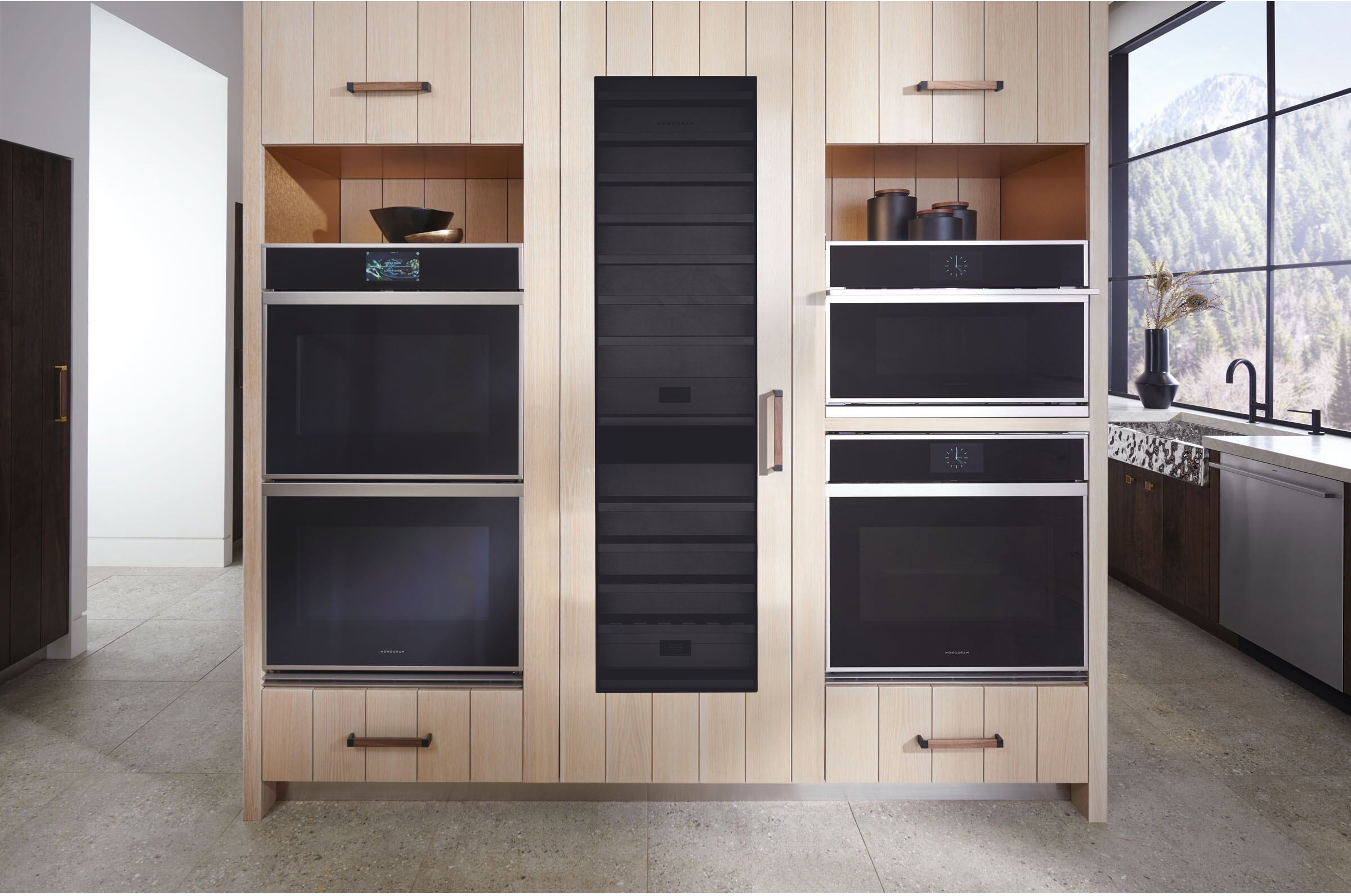 Monogram ZIW241NBWII 24 Inch Dual Zone Smart Wine Column Panel