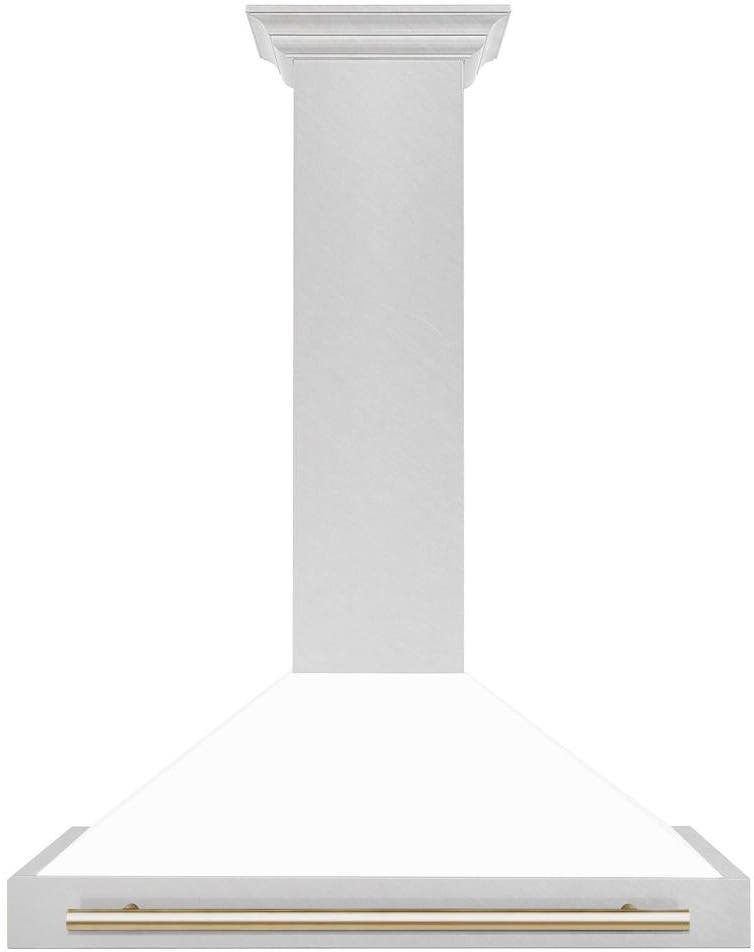 Zline KB4SNZWM36G DuraSnow Stainless Steel with Matte White Shell  a...