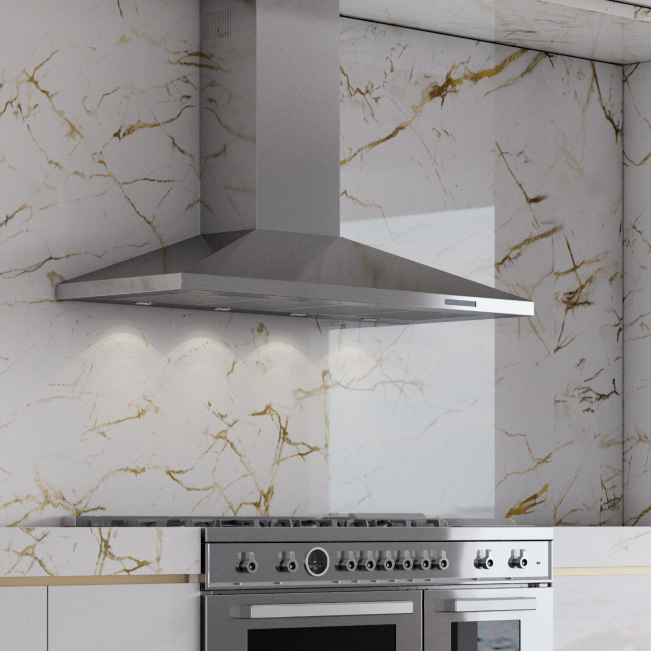 XO XOV36KSE Wall Mount Chimney Range Hood: Stainless Steel, 36