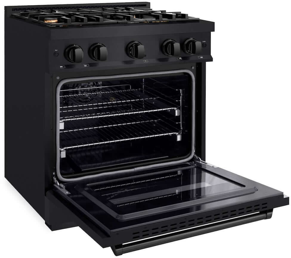 Zline CDRBBR30 Black Stainless Steel With 4 Brass Burners