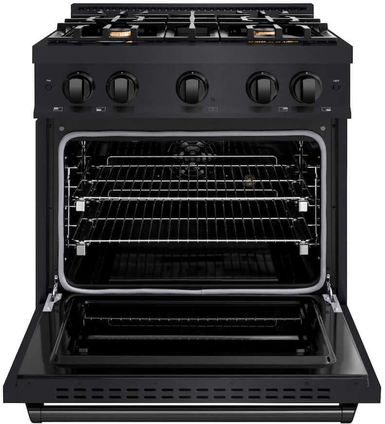 Zline CDRBBR30 Black Stainless Steel With 4 Brass Burners