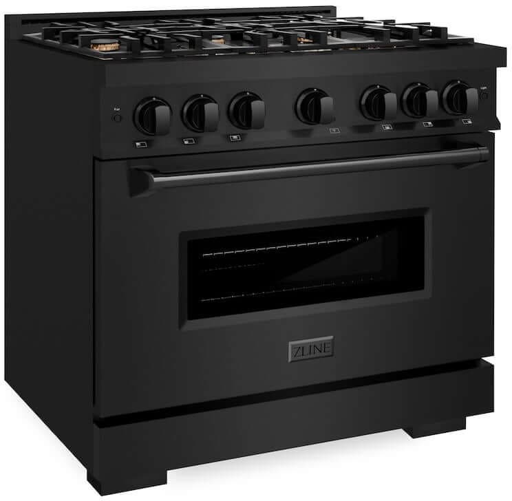 Zline CDRBBR36 Black Stainless Steel With 6 Brass Burners