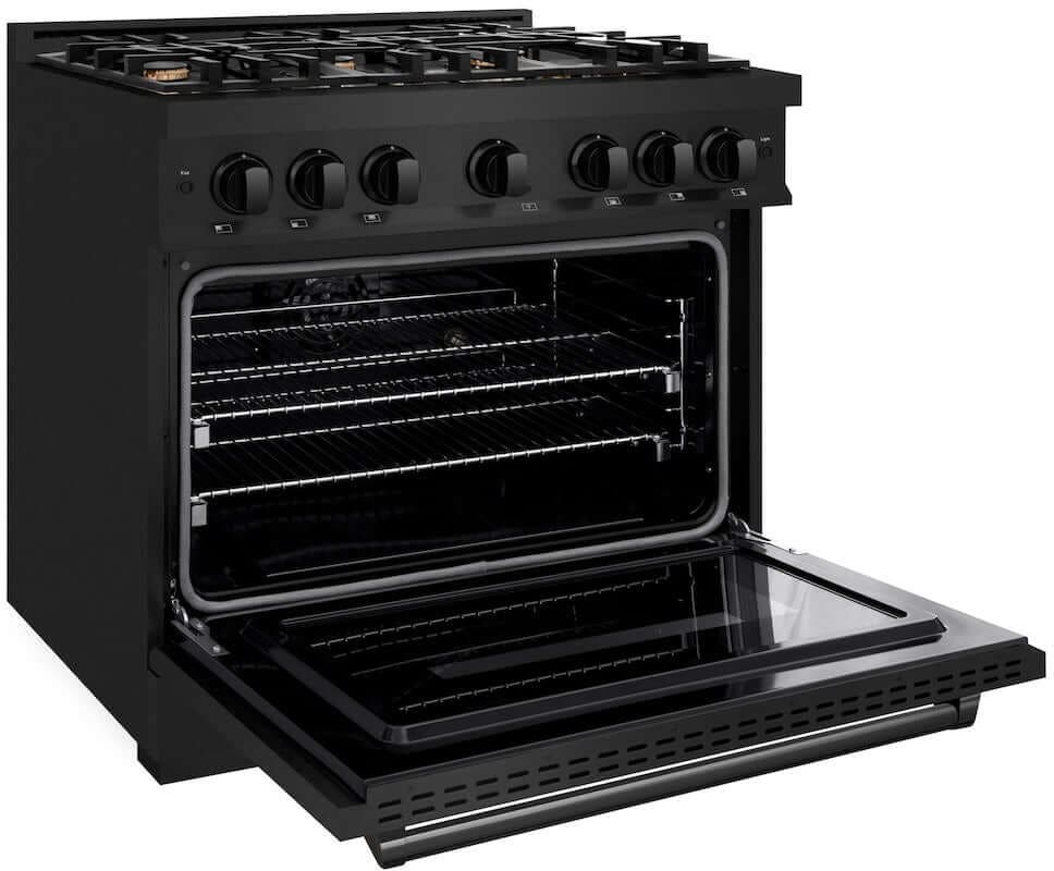 Zline CDRBBR36 Black Stainless Steel With 6 Brass Burners