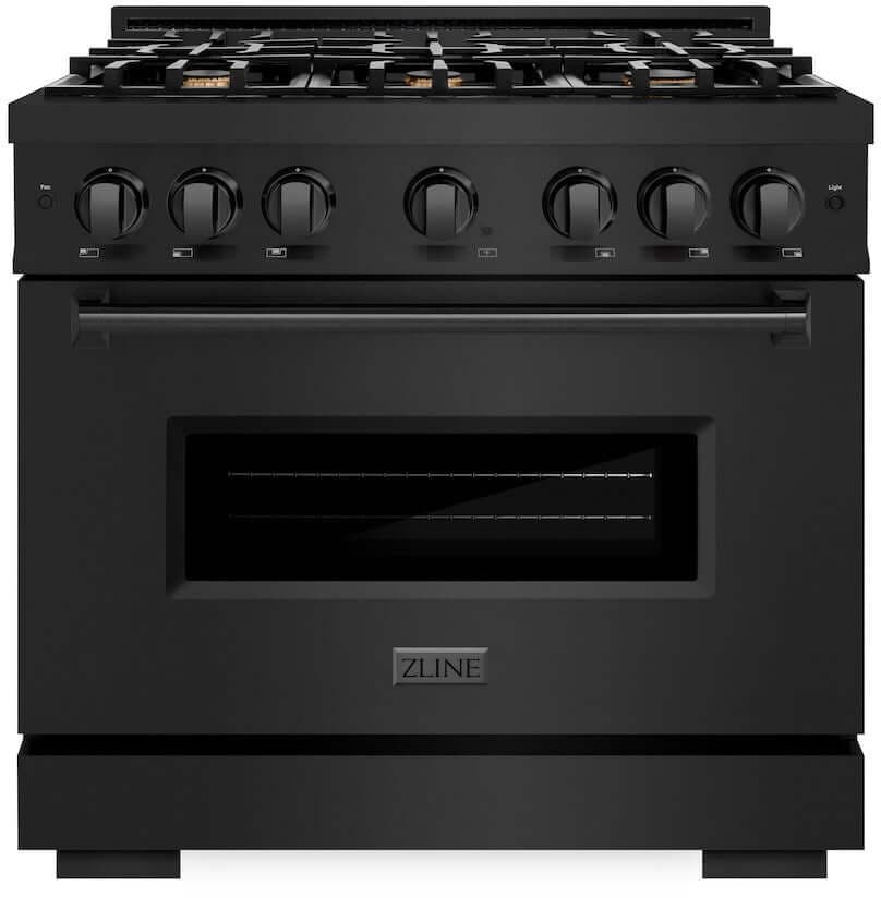 Zline CDRBBR36 Black Stainless Steel With 6 Brass Burners