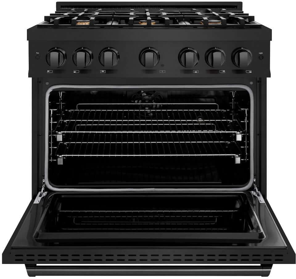 Zline CDRBBR36 Black Stainless Steel With 6 Brass Burners