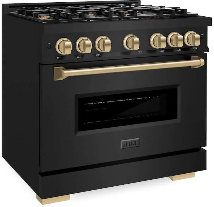 Zline CDRBZ36CB Black Stainless Steel With Champagne Bronze Accent...