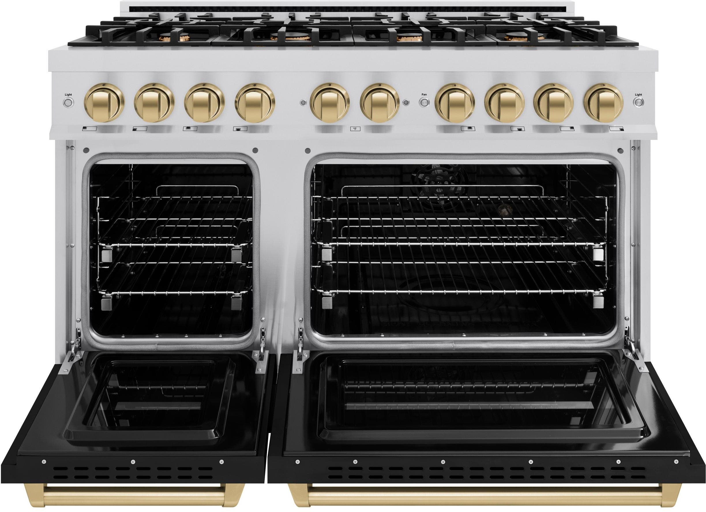 Zline CDRZBLM48CB Stainless Steel With Black Matte Door And Champagn...