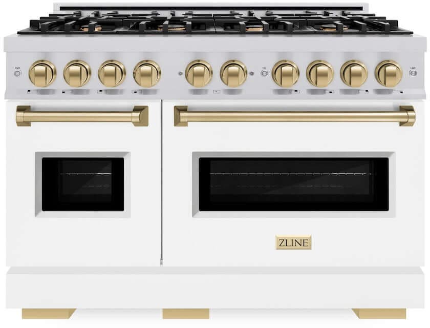 Zline CDRZWM48CB Stainless Steel With White Matte Door And Champagn...