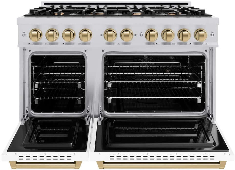 Zline CDRZWM48CB Stainless Steel With White Matte Door And Champagn...