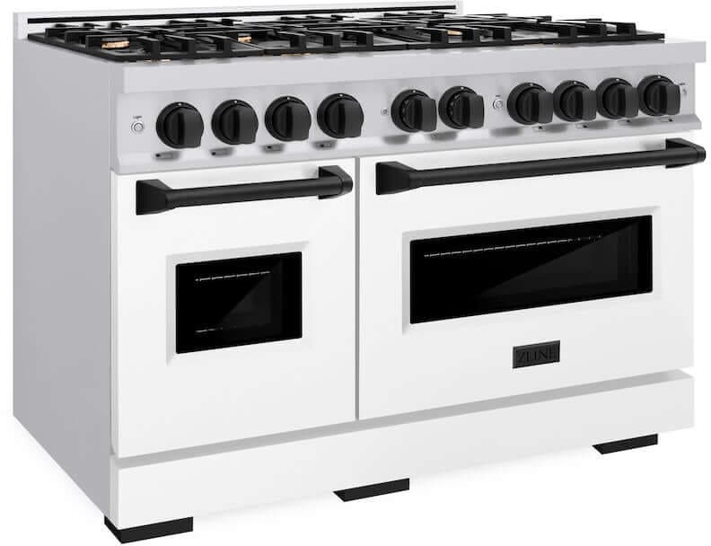 Zline CDRZWM48MB Stainless Steel With White Matte Door And Matte Bl...