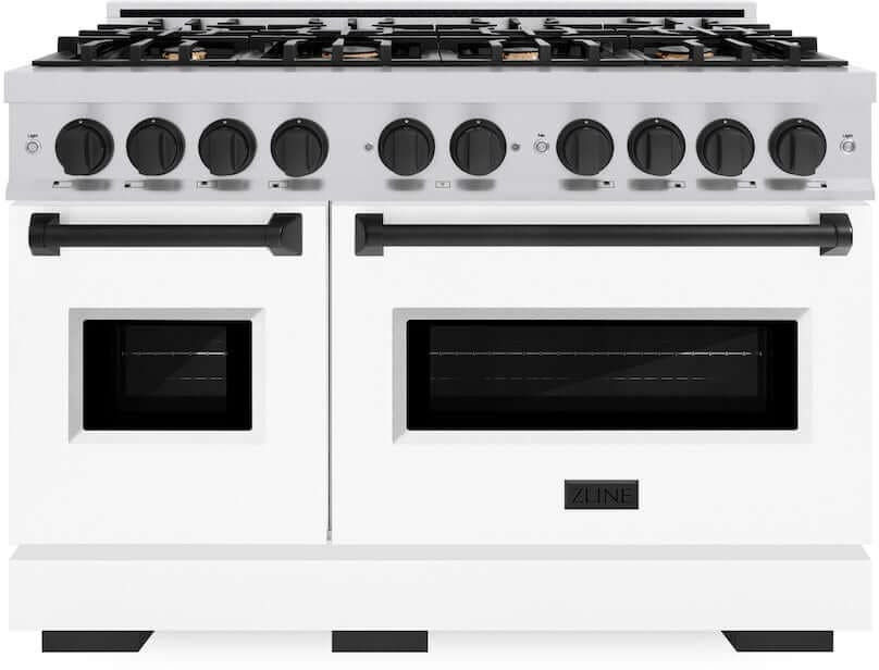 Zline CDRZWM48MB Stainless Steel With White Matte Door And Matte Bl...